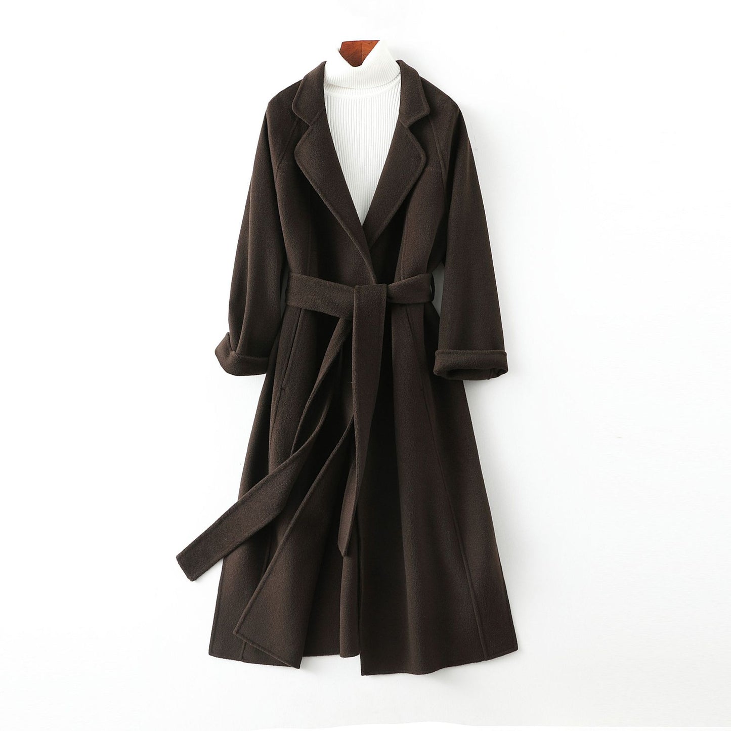 2025 New Women's Double - sided Cashmere Coat, Knee - length Loose Woolen Jacket, High - end Elegance - 幽兹
