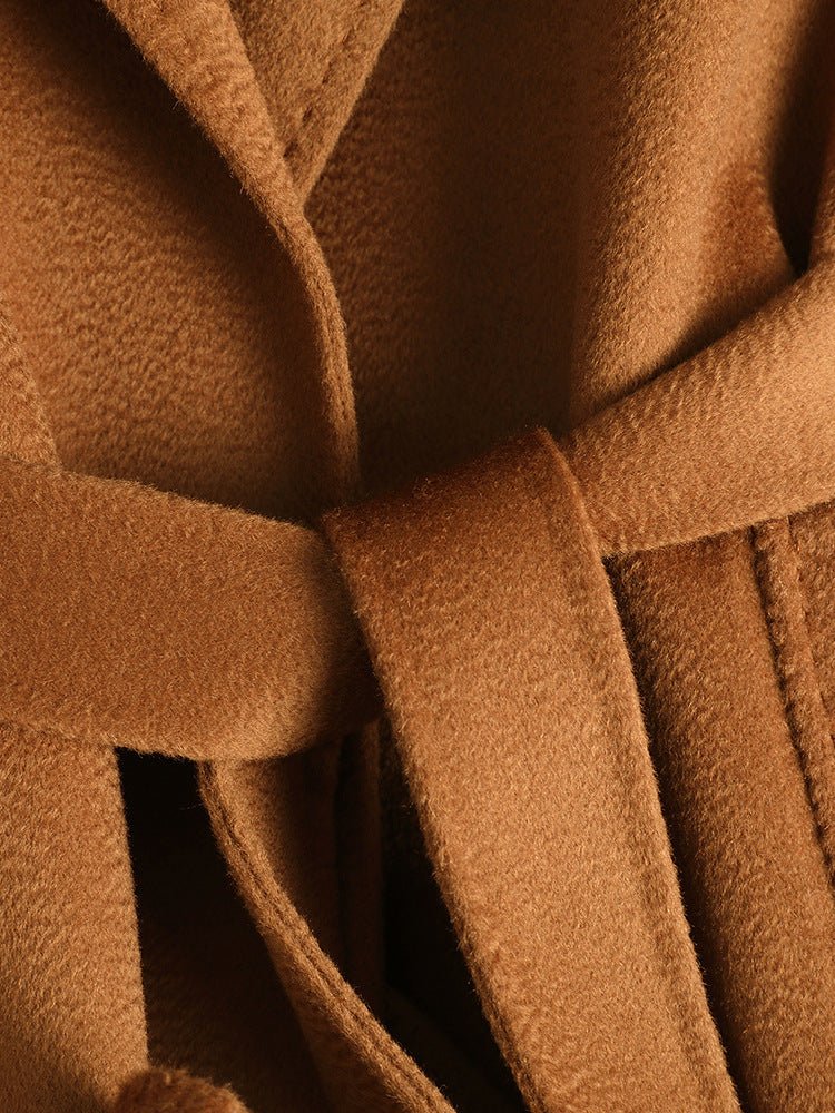 2025 New Women's Double - faced Wool Coat | Water - wave Pattern, Knee - length - 幽兹