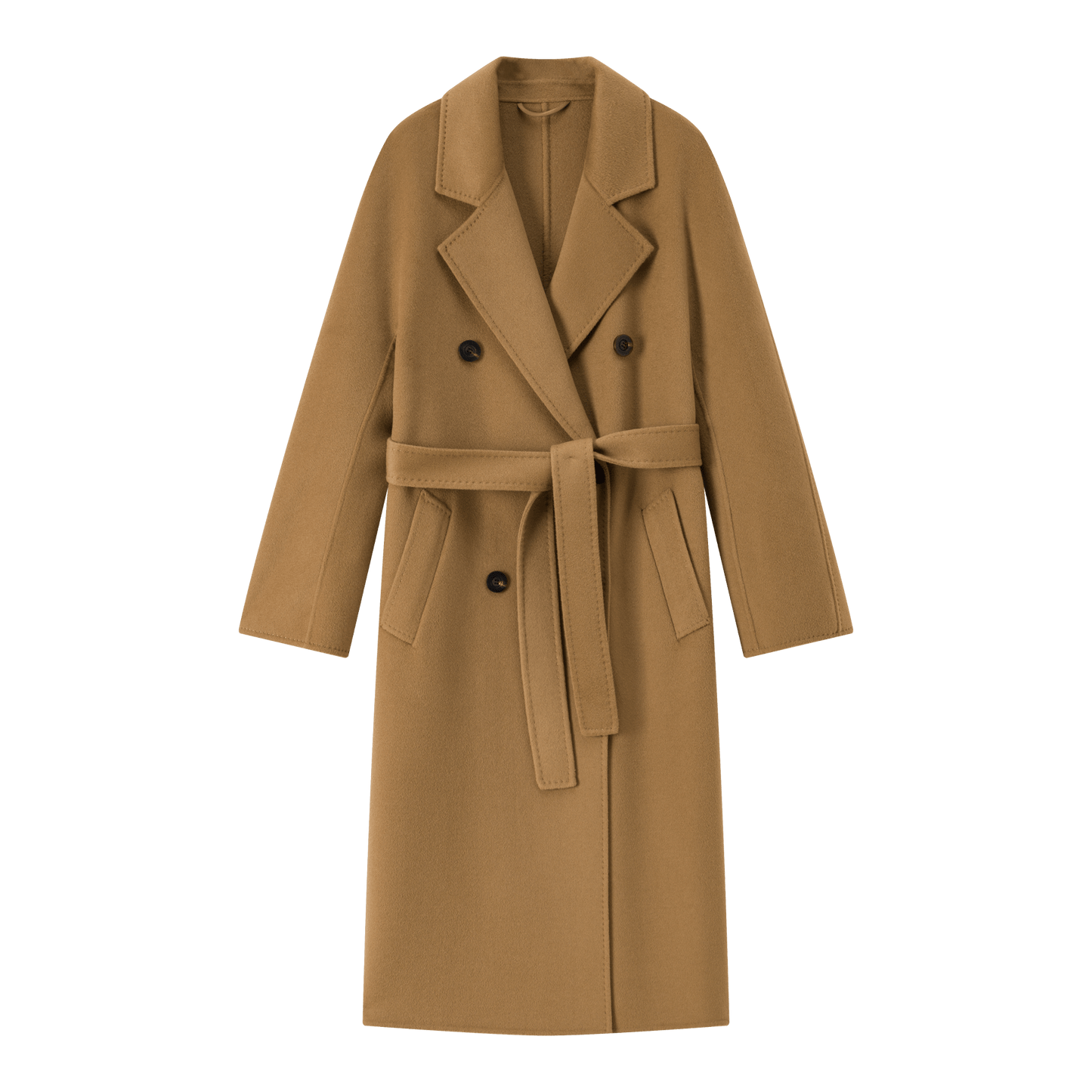 Max801 Camel Double - faced Cashmere Coat | Autumn/Winter Long Double - breasted Woolen Jacket - 幽兹