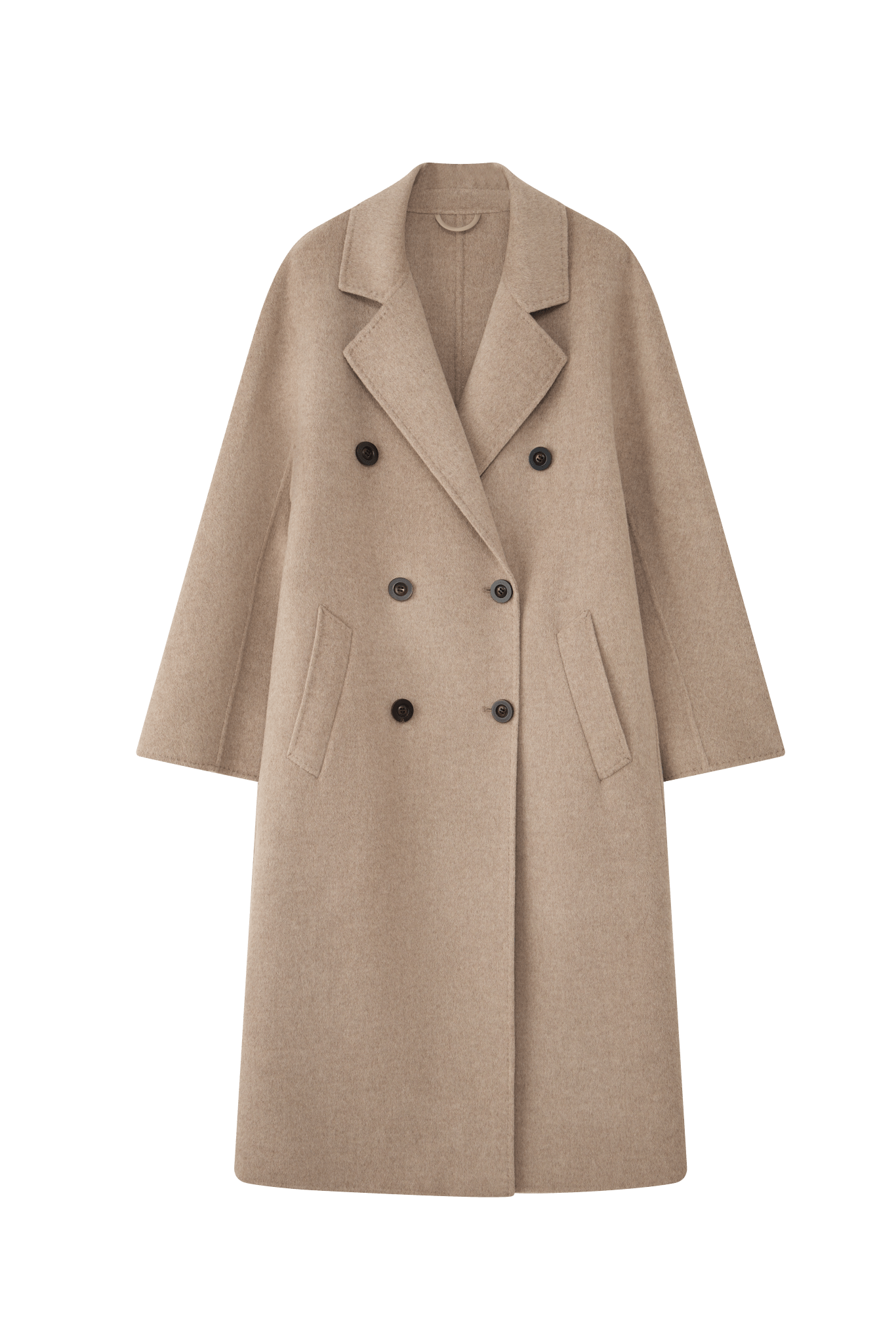 Max801 Khaki Double - faced Cashmere Coat | 2024 Autumn/Winter Long Double - breasted Woolen Jacket - 幽兹