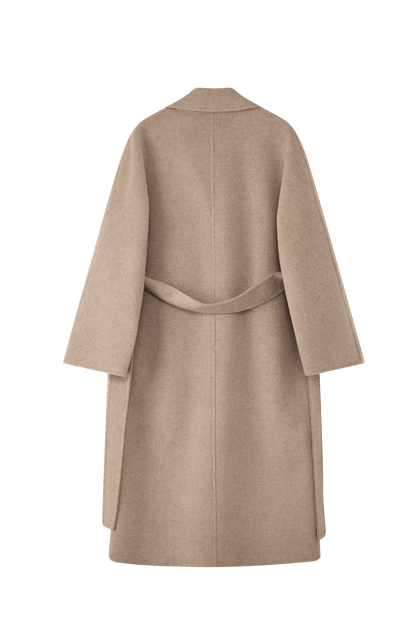 Max801 Khaki Double - faced Cashmere Coat | 2024 Autumn/Winter Long Double - breasted Woolen Jacket - 幽兹