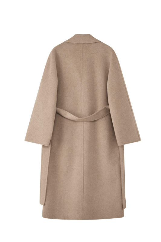 Max801 Khaki Double - faced Cashmere Coat | 2024 Autumn/Winter Long Double - breasted Woolen Jacket - 幽兹