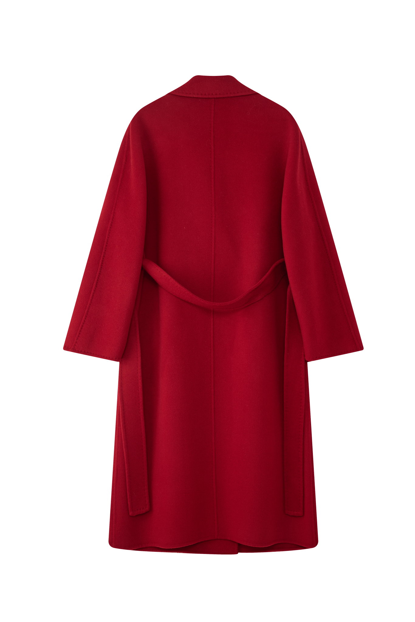 Max801 Red Double - faced Cashmere Coat | Autumn/Winter Long Double - breasted Woolen Jacket - 幽兹