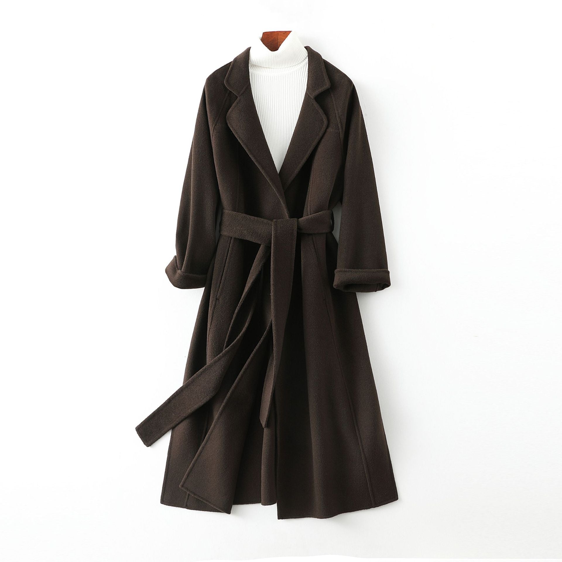 2025 New Women's Double - sided Cashmere Coat, Knee - length Loose Woolen Jacket, High - end Elegance - 幽兹