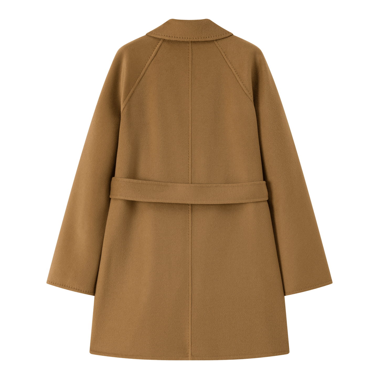 Women's Camel Mid - length Robe - style Double - faced Wool Coat | Petite - Friendly, High - end Elegance - 幽兹