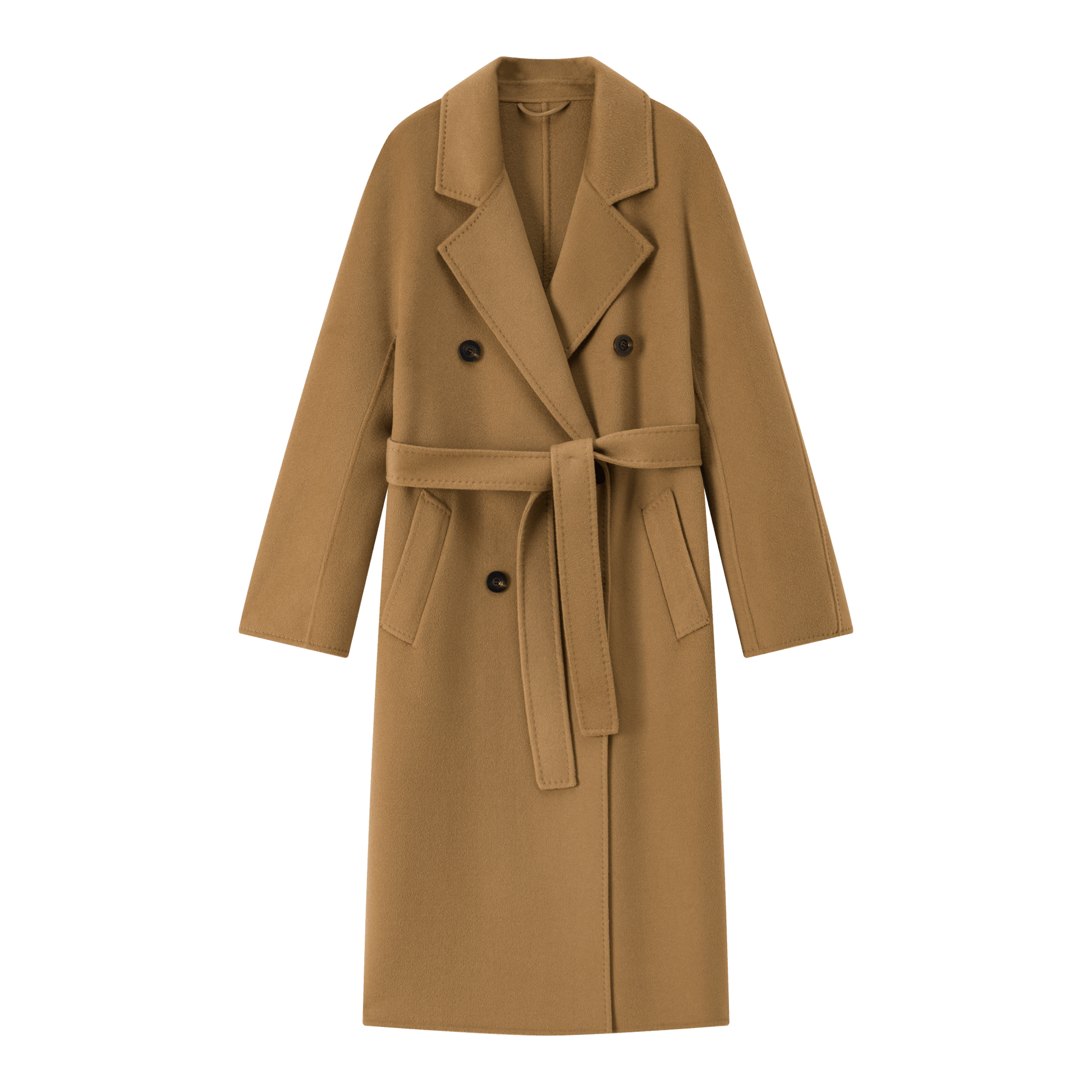 Max801 Camel Double - faced Cashmere Coat | Autumn/Winter Long Double - breasted Woolen Jacket - 幽兹