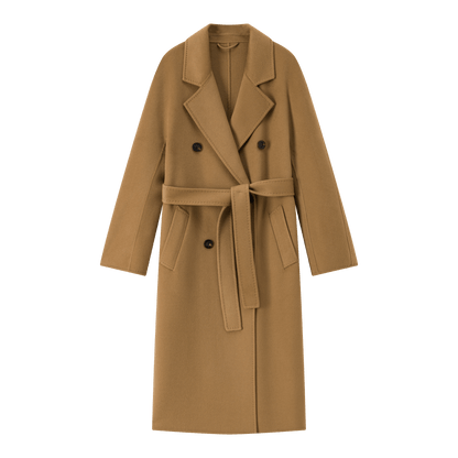 Max801 Camel Double - faced Cashmere Coat | Autumn/Winter Long Double - breasted Woolen Jacket - 幽兹